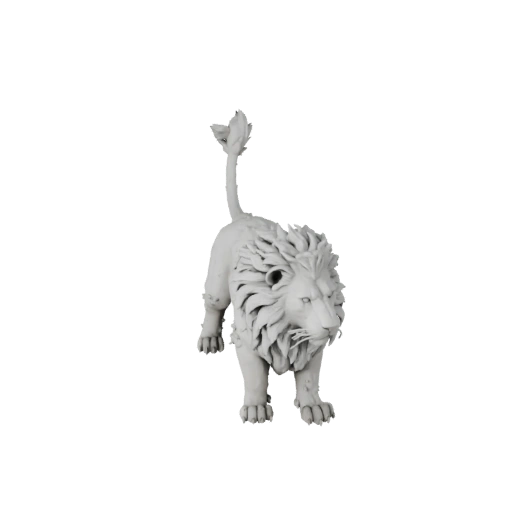 Modelo 3D de Leão Branco de Alto Poligonagem - Ativo STL Detalhado para Impressão