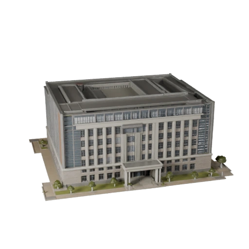 Bibliotheksgebäude 3D-Modell - Realistisches Archviz-Asset