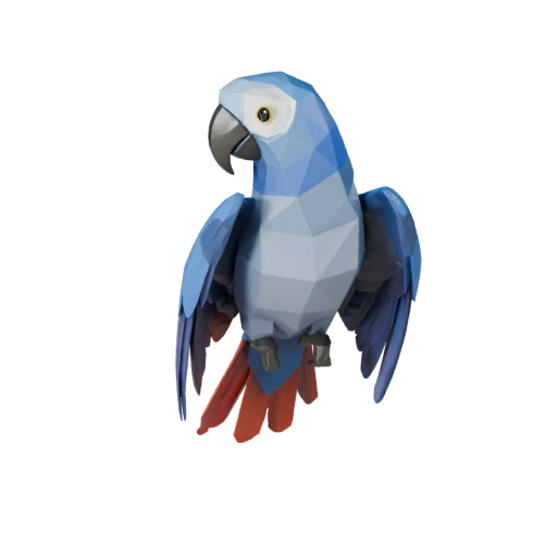 Modelo 3D de Loro Gris Africano Poligonal Bajo - Asset de Juego para Unity con FBX