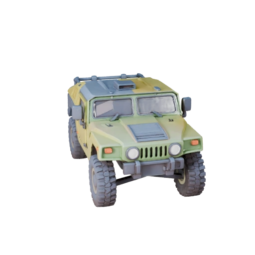 Modelo 3D de Humvee de Caricatura para Juegos Estilizados Activo PBR