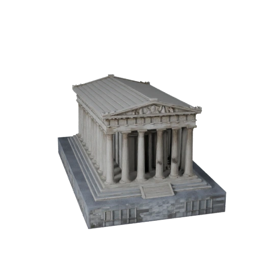 Modello 3D Partenone Stilizzato - Asset di Gioco per Architettura