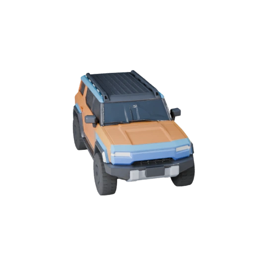 Cyber-SUV 3D-Modell - Stilisierte Low-Poly-Spiel-Asset