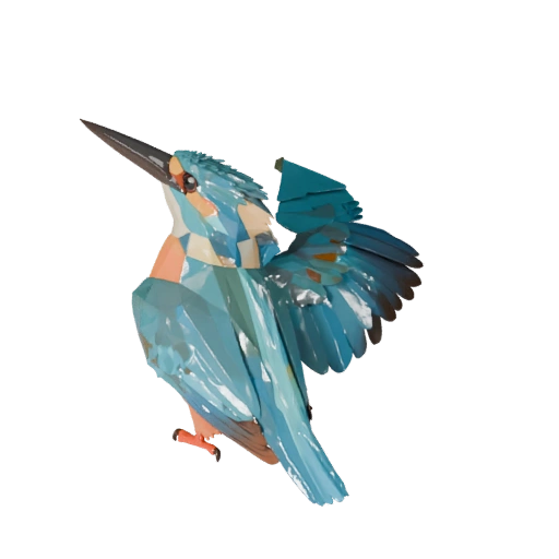 Modelo 3D de Martim-Pescador Baixo Poli - Asset de Jogo Unity com FBX | PBR