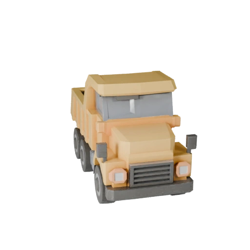 Modelo 3D de Caminhão Basculante Baixo Poli para Unity & Unreal PBR Asset (Legacy)