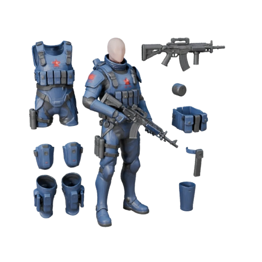 Sci-Fi Cobalt Soldier Character Model - Rigged