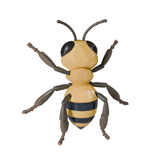 Modelo 3D Realista de Abeja Melífera - Activo PBR Rigged para Juegos | PBR