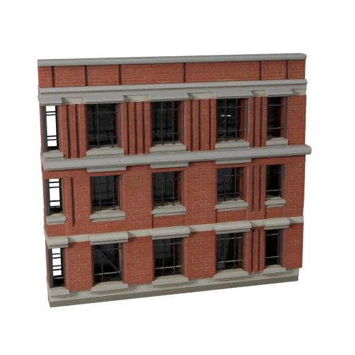 Facciata in Mattone Stampabile STL Modello 3D - Asset Stampabile in Scala