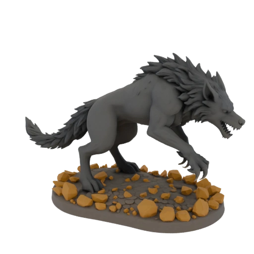 Dark Fantasy Abyssal Lupo Mannaro Nemico Miniature STL