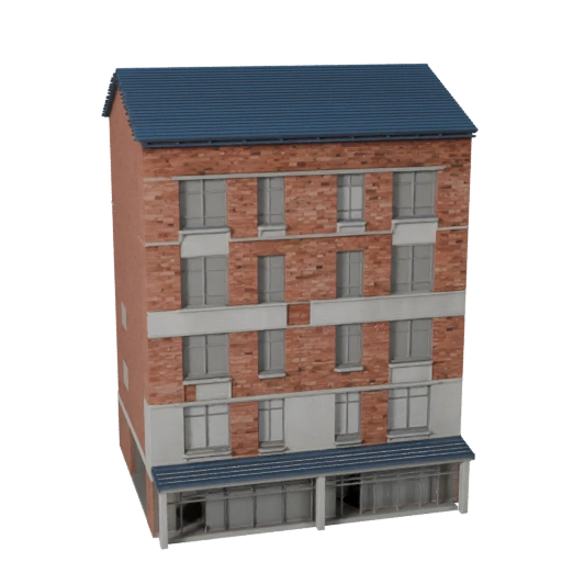 Modelo 3D de Casa Geminada - Ativo Realista de Archviz para Arquitetura