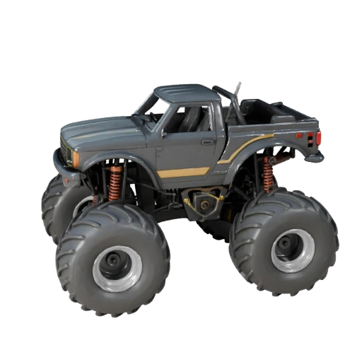 Modelo 3D de Caminhão Monstro para Blender e Jogos - Asset PBR