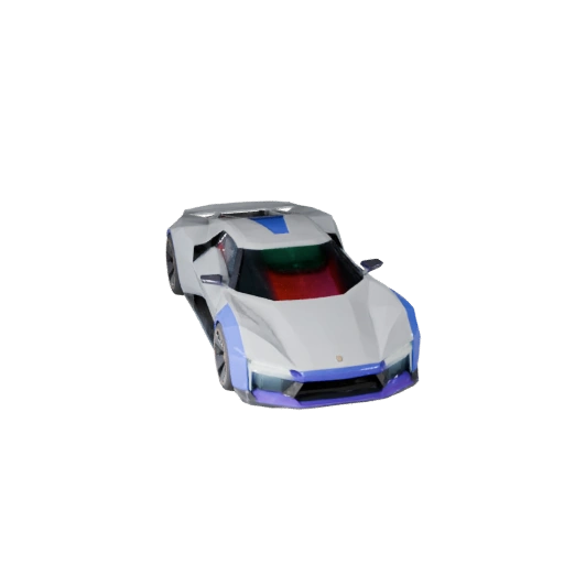 Modello 3D Auto Futuristica Low Poly per Unity & Unreal