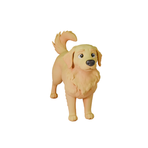 Modello 3D Cane Golden Retriever Cartone Animato - Asset Stilizzato per Animazione
