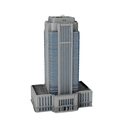 Modelo 3D Rascacielos Art Decó para Blender - Activo de Render
