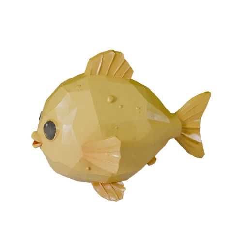 Modèle 3D Poisson-Globe Low Poly - Asset de Jeu Unity avec FBX | PBR