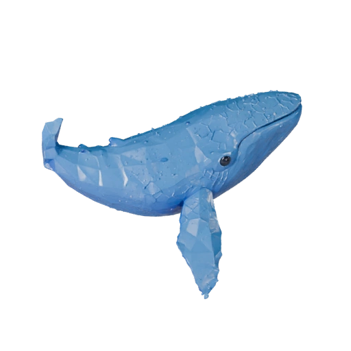 Modelo 3D de Ballena Azul Polygonal Bajo - Asset de Juego para Unity con FBX | PBR