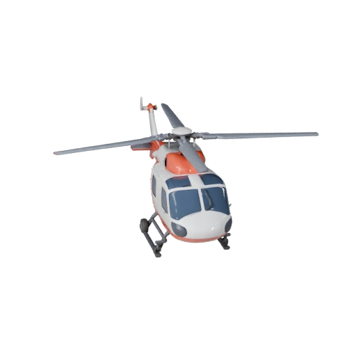 Cartoon Rettungshubschrauber 3D Modell für stilisierte Spiele