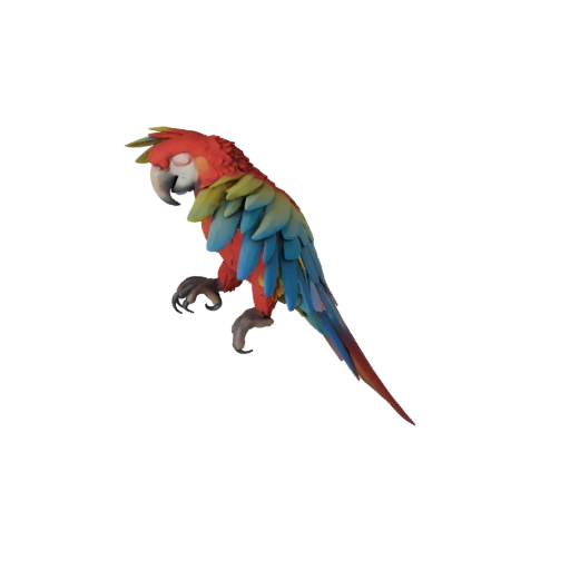 Pappagallo Ara Realistico 3D - Asset PBR Rigged per Giochi