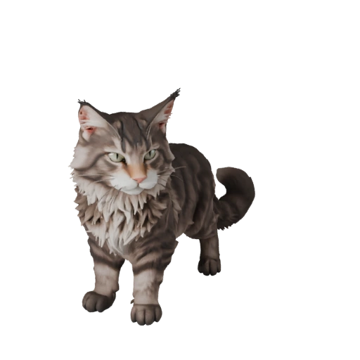 Modello 3D Maine Coon Cartone Animato - Asset Stilizzato per Animazione