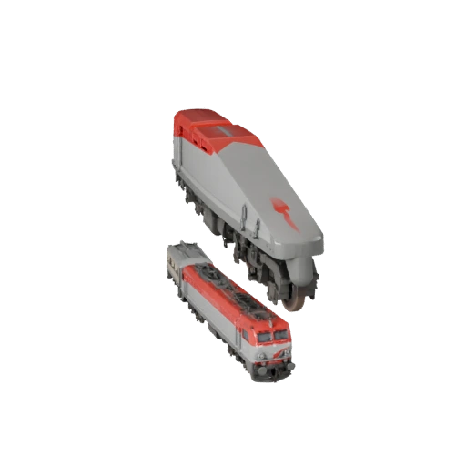 Locomotiva Elétrica de Alta Poligonagem 3D para Renderizações de Estúdio