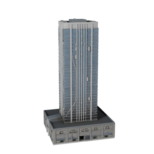 Torre Rascacielos de Lujo Modelo 3D - Activo Realista para Archviz