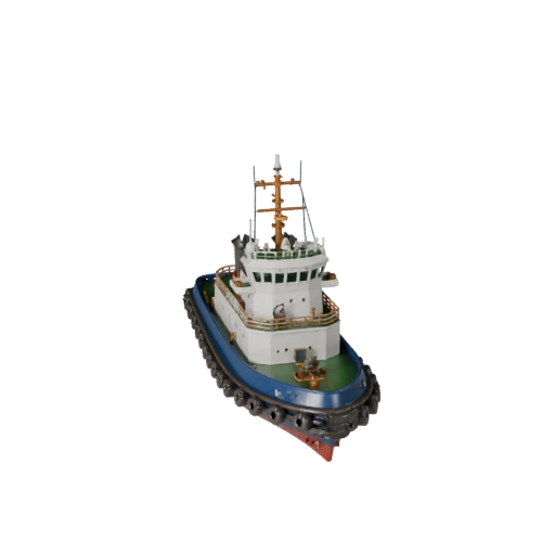 Modelo 3D de Remolcador para Blender y Juegos - Activo PBR
