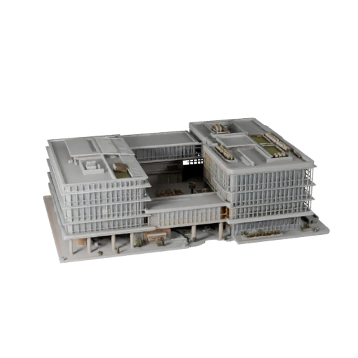 Druckbare Tech Campus Büro STL 3D-Modell - Maßstabsgetreues Asset