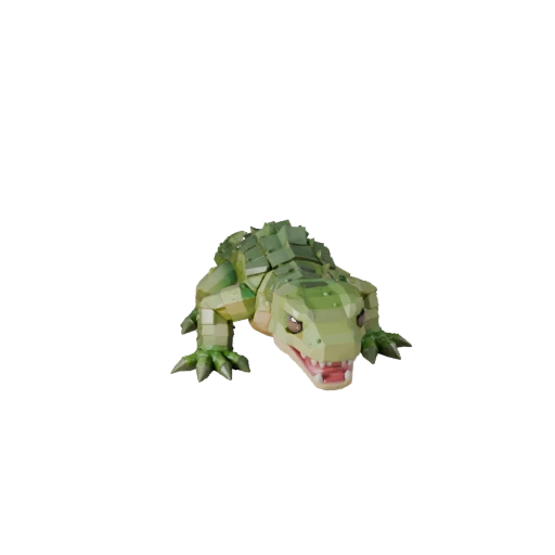 Modèle 3D d'Anaconda Vert Low Poly - Asset de Jeu Unity avec FBX