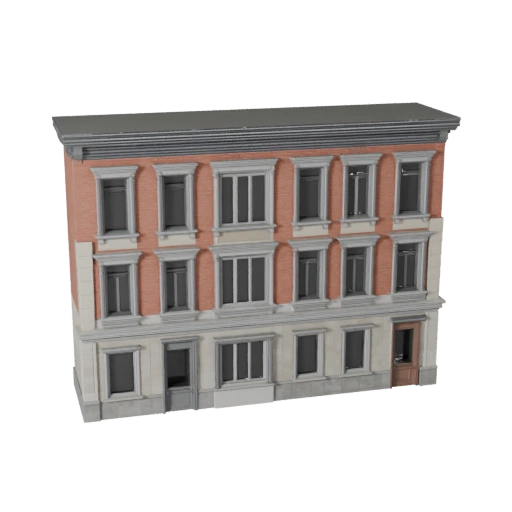 Kit de façade modulaire low poly pour rue 3D pour jeux et RV