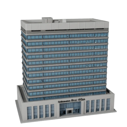 Low Poly Forschungsinstitut Büro 3D Modell für Spiele & VR
