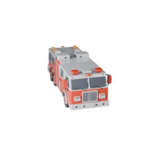 Modelo 3D de Camión de Bomberos de Alto Poligonaje para Renders de Estudio - PBR (Legacy)