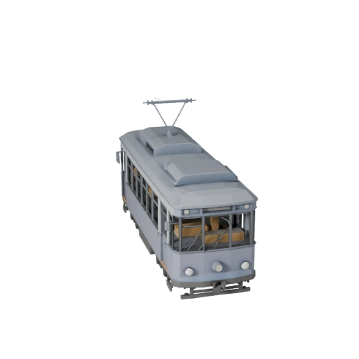Modello 3D Tram Low Poly per Unity & Unreal Asset PBR
