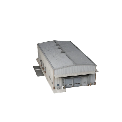 Modèle 3D d'entrepôt de chantier naval stylisé - Asset temps réel pour jeux