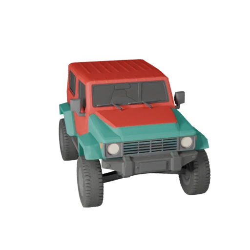 Cartoon SUV 3D Modell - Stilisierte PBR Spiel-Asset zu verkaufen