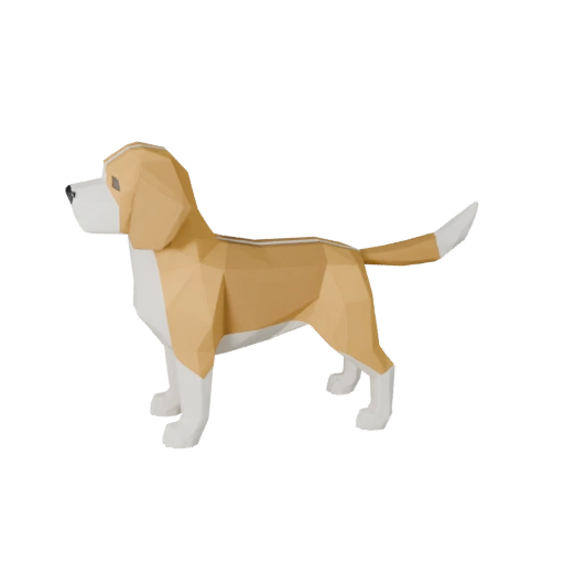 Low Poly Beagle Hund 3D Modell - Unity Game Asset mit FBX | PBR