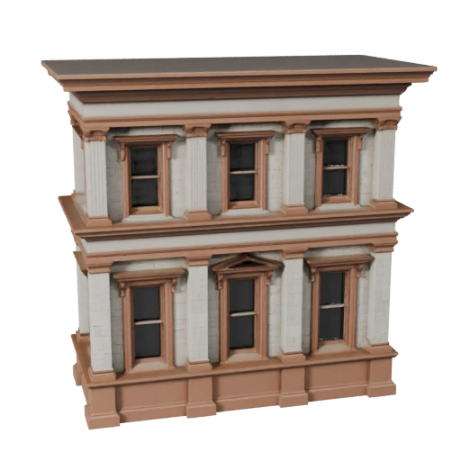 Высокополигональная классическая фасадная 3D модель для Архитектурной визуализации