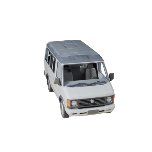 Modelo 3D de Micro-ônibus Baixo Poli para Unity & Unreal PBR