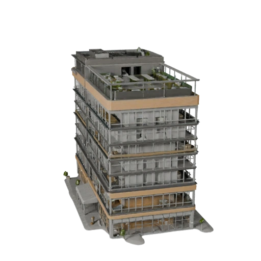 Modelo 3D de Prédio de Escritório Coworking para Unity - Ativo de Jogo
