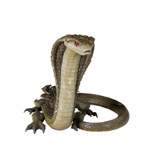 Modelo 3D de Cobra Real Baixo Poli - Asset de Jogo Unity com FBX | PBR