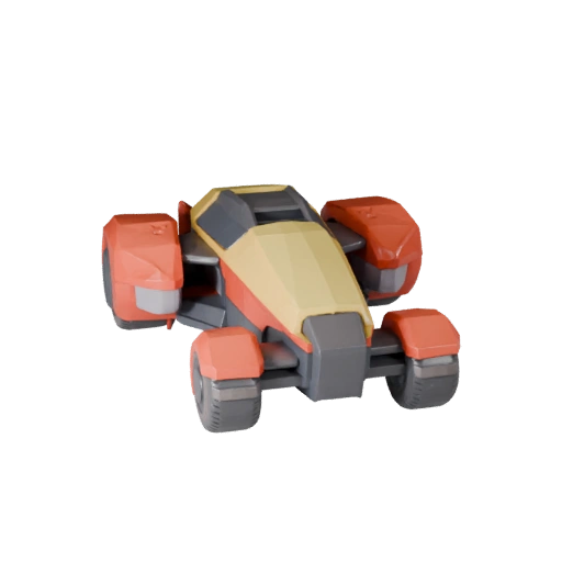Cartoon Hover Bike 3D Model for Stylized Games PBR Asset