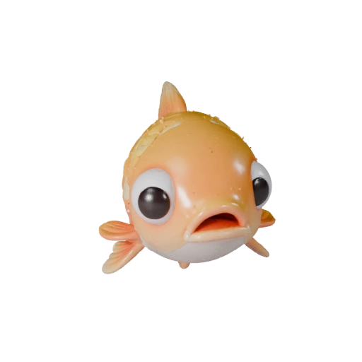 Modello 3D Pesce Koi Cartone Animato - Asset Stilizzato per Animazione | PBR