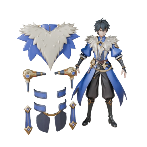Anime Cobalt Mage Character Model - Rigged