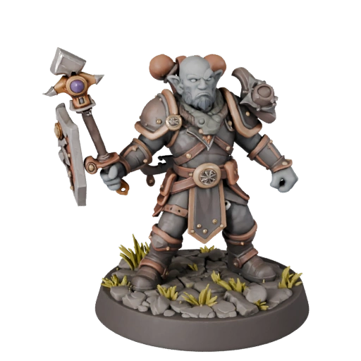 Sammelbarer Zwergenkleriker RPG-Held | Detail-Display-Pack