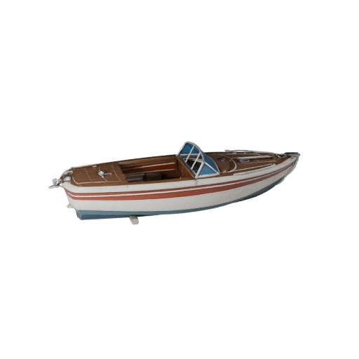 Lancha Esportiva Vintage 3D Model para Unity - Asset em Tempo Real
