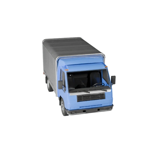 Modelo 3D de Camión Furgón para Unity - Activo de Juego Poligonal Bajo