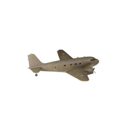 Avión de Carga de la Segunda Guerra Mundial 3D Model para Blender y Juegos - PBR