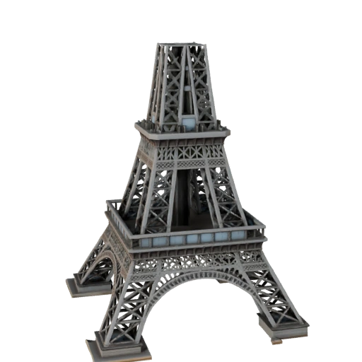 Tour Eiffel low poly 3D Model pour Jeux Temps Réel et RV