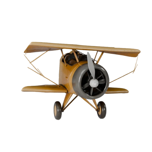 Biplano d'epoca 3D Model - Asset High Poly PBR per Studio