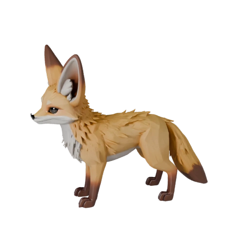 Modelo 3D de Feneco Alto Poligonagem - Asset STL Detalhado para Impressão