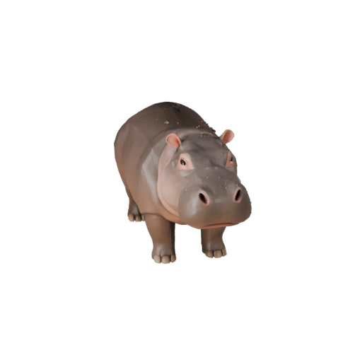 Modelo 3D de Hipopótamo Polygonal Bajo - Asset de Juego para Unity con FBX | Libre de Regalías
