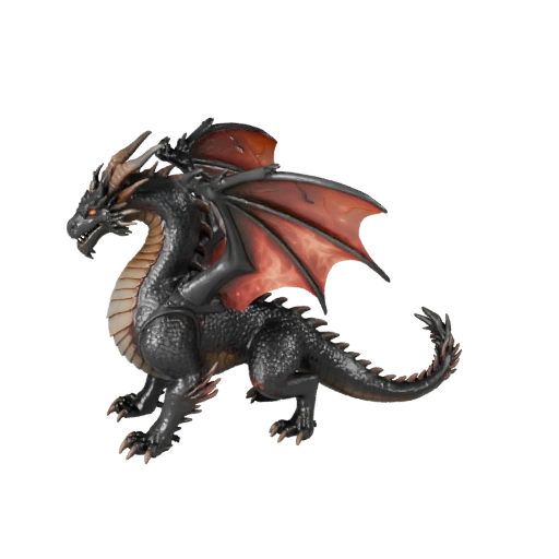 Feuerdrache 3D-Modell für Unity - Spielfertiges Asset, FBX | PBR